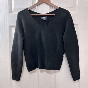 Maeve Anthropologie Sweater Lupita V-Neck Women's Black Size XS